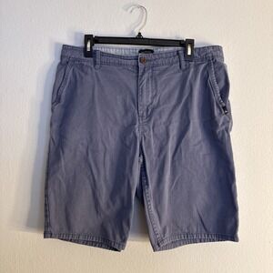 Quicksilver Chino Shorts Mens 36 Blue 11" Straight Tapered Outdoor‎ Twill Beach